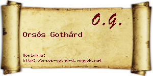 Orsós Gothárd névjegykártya